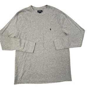 Polo Ralph Lauren Men's Long Sleeve Crewneck Shirt - Heather Gray XL Cotton Poly